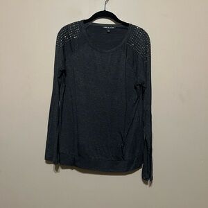 Cable & Gauge Long Sleeve Studded Top